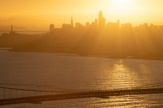 Sunrise Light Over SF Skyline